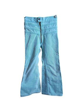 Vintage Boys Flare Jeans sz 7 21x20 hillbilly Denim Talon Zipper seafoam 1970s